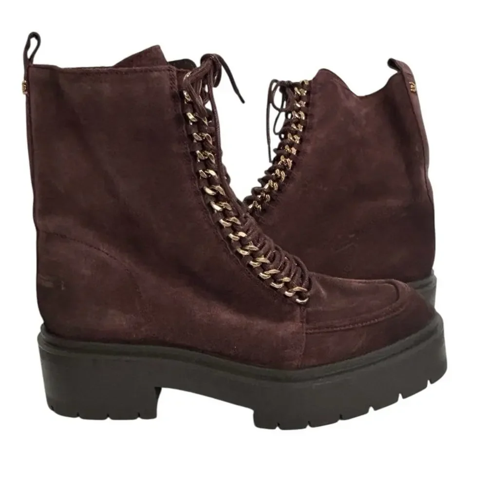Sam Edelman Lovrin Platform Combat  Suede Lace Up  Boot Size 9 NEW - Picture 2 of 8